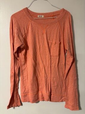 Ardene Pink Orange Long Sleeve Lightweight Henley Crew Pullover Sweater Large